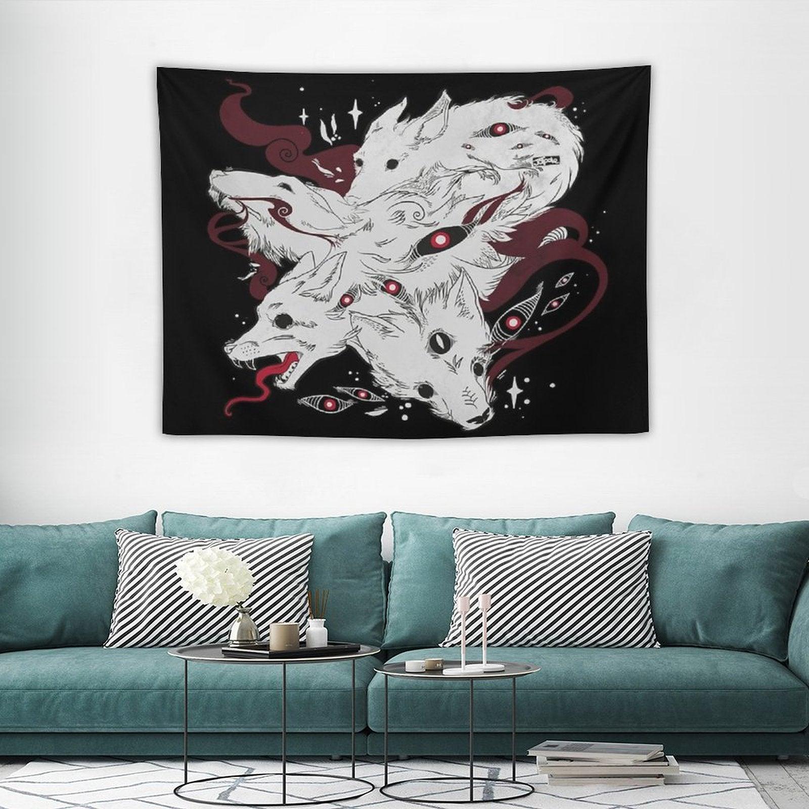 Wild Wolves With Many Eyes Tapestry