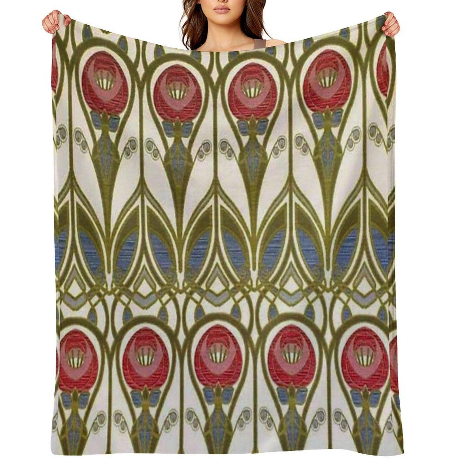 Charles Rennie Mackintosh Design Throw Blanket