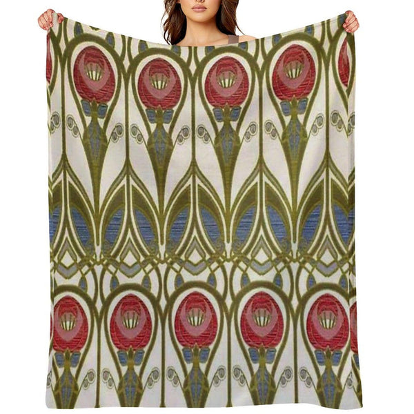Charles Rennie Mackintosh Design Throw Blanket