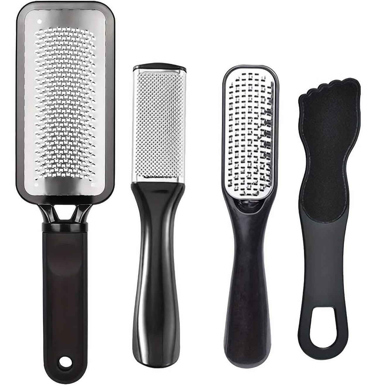 4-Piece Stainless Steel Foot File Set – Callus & Dead Skin Remover