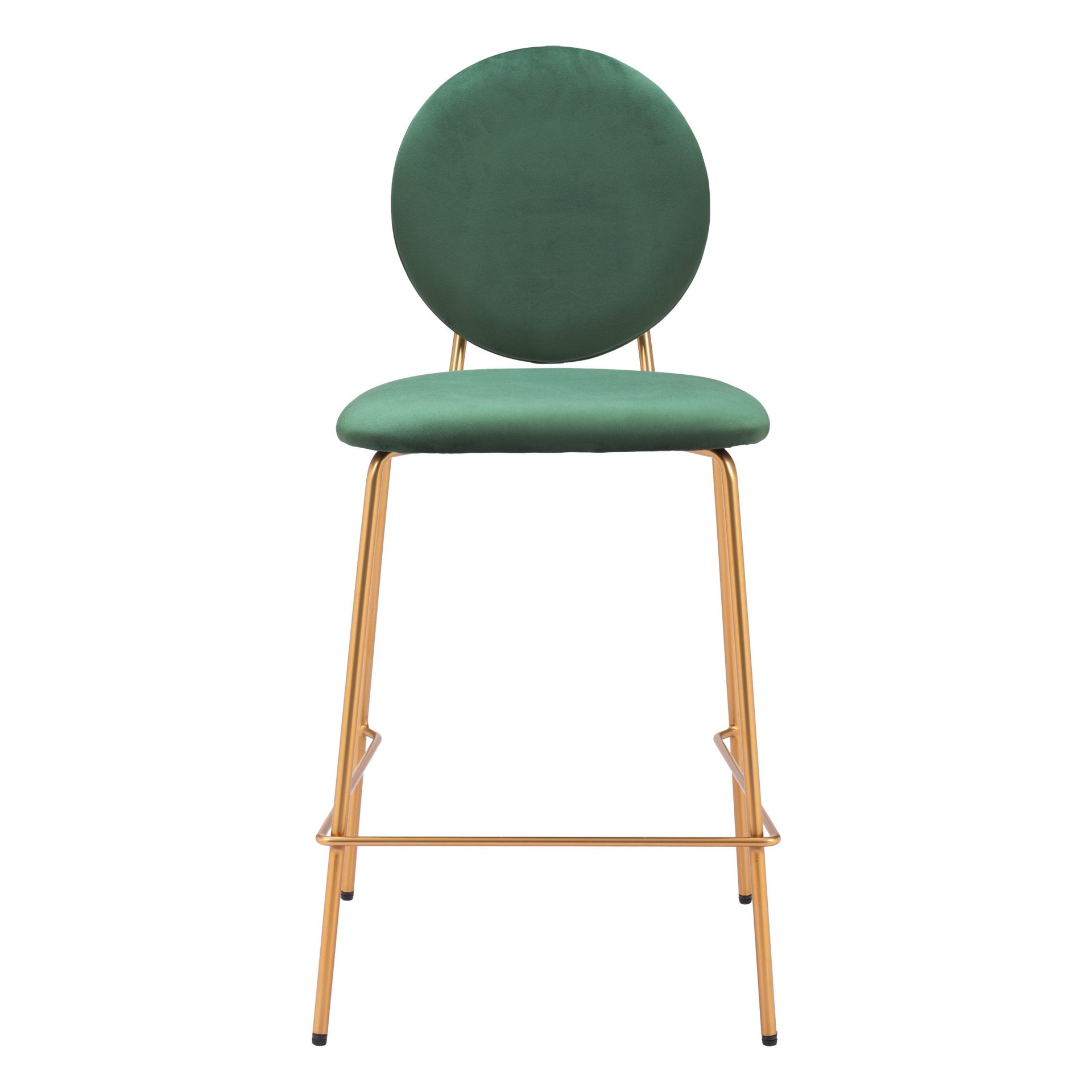 Odessa Counter Stool (Set of 2) Green & Gold ZUO Store
