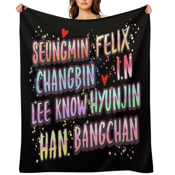 Stray Kids Name Travel-friendly Throw Blanket