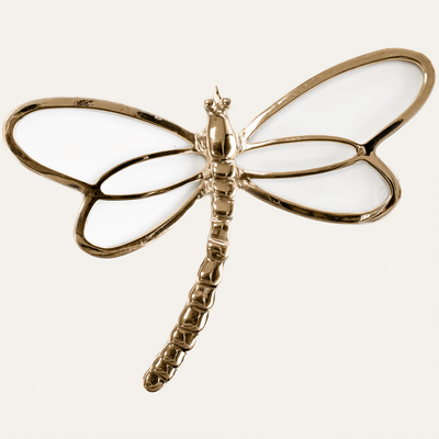 Gold Dragonfly Napkin Rings – Ivory Flight