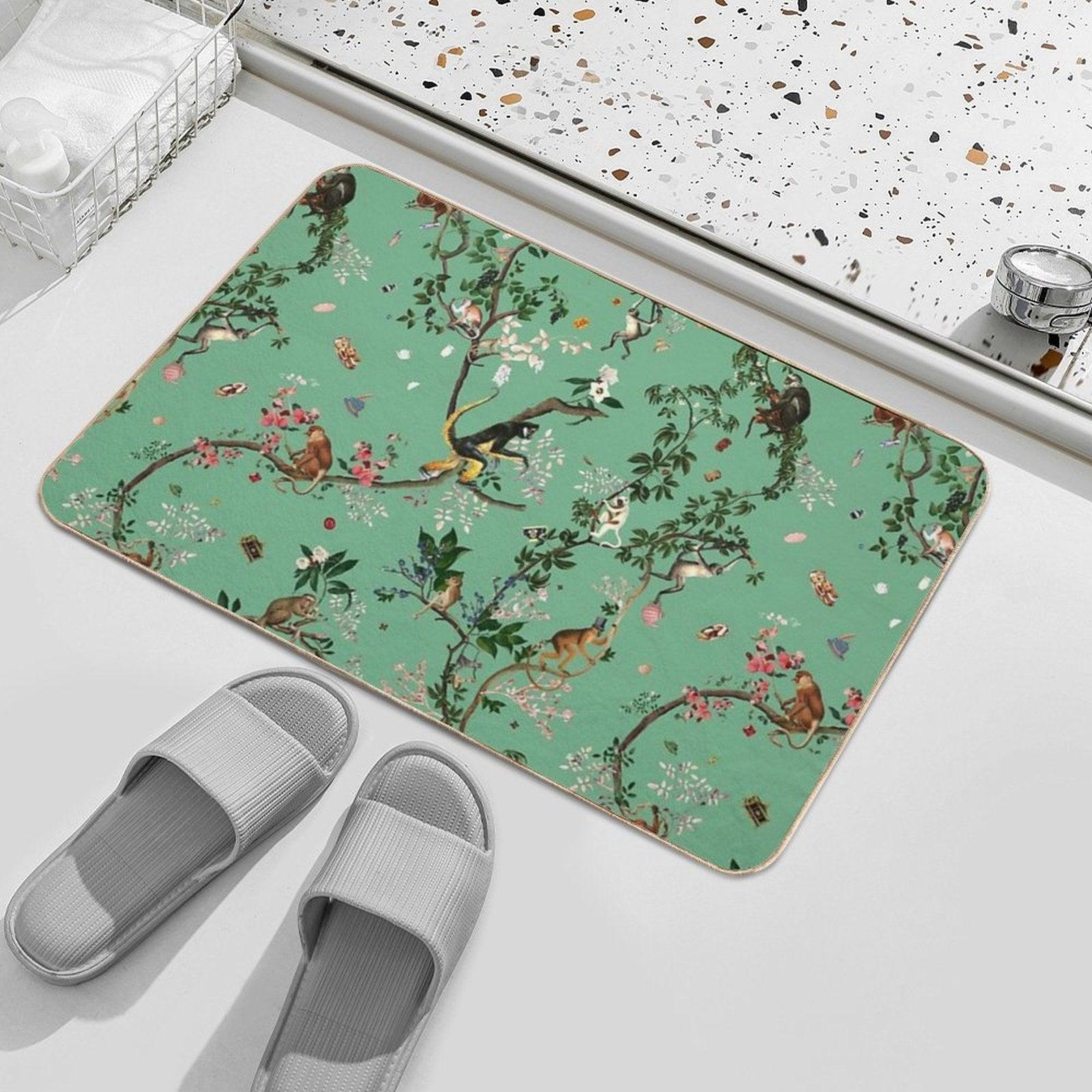 Monkey World Green Bath Mat