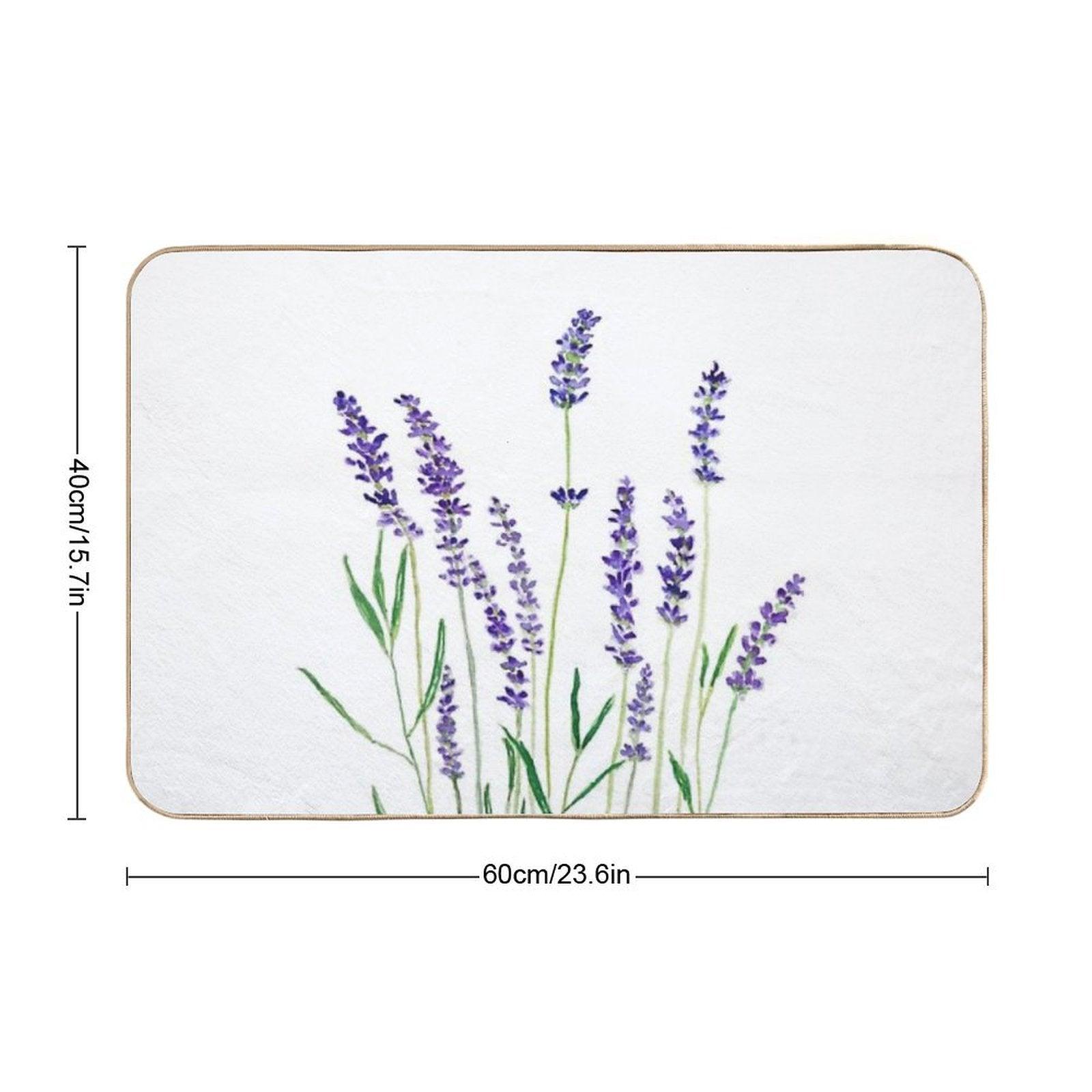 Hand Painted Purple Lavender Bath Mat