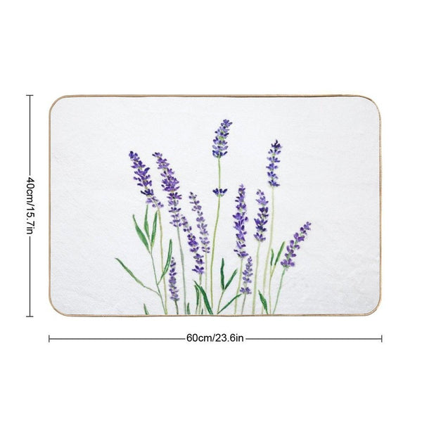 Hand Painted Purple Lavender Bath Mat