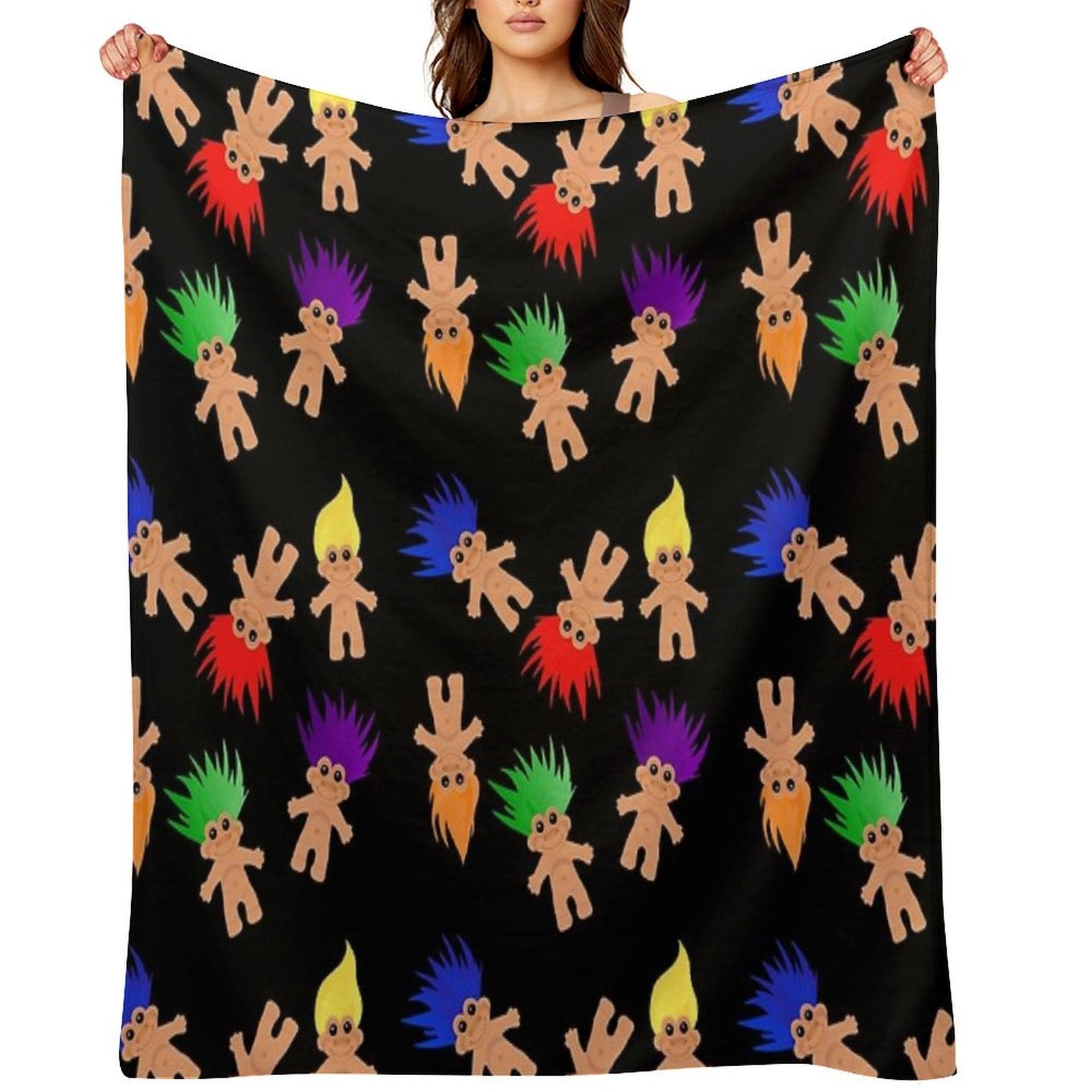 Troll Dolls Pattern Velvety-soft Throw Blanket
