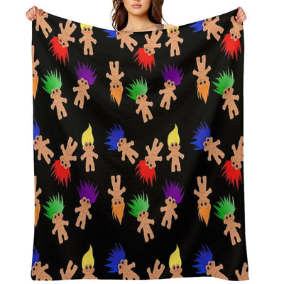 Troll Dolls Pattern Velvety-soft Throw Blanket