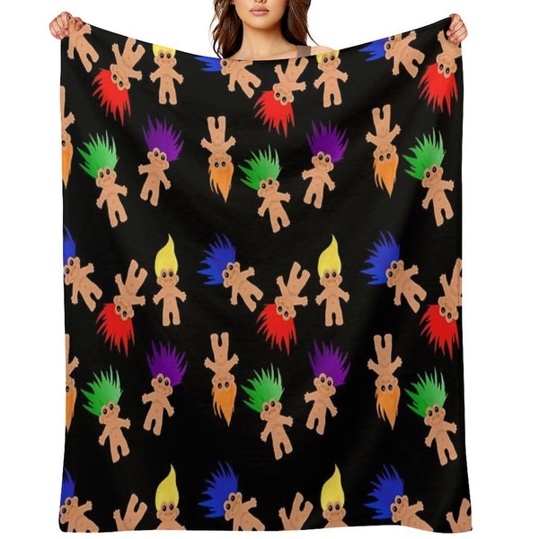 Troll Dolls Pattern Velvety-soft Throw Blanket
