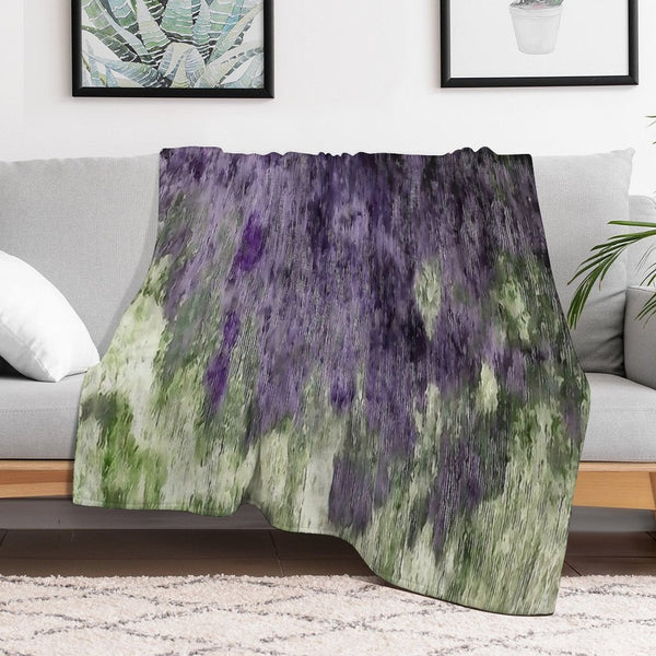 Violet And Olive Abstract Painting Comfort Throw Blanket