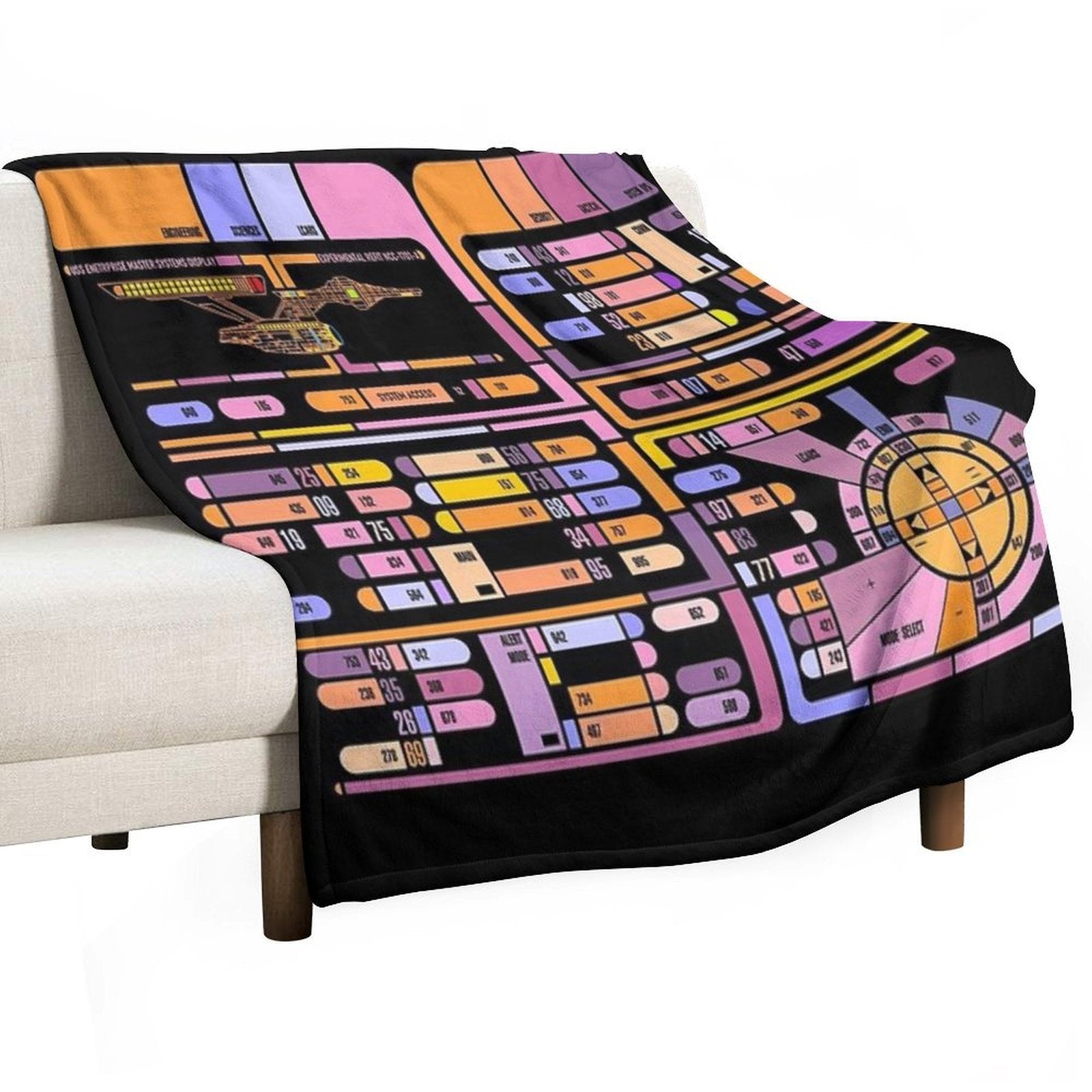 TNG Interface Space Future Control Panel Machine-washable Throw Blanket