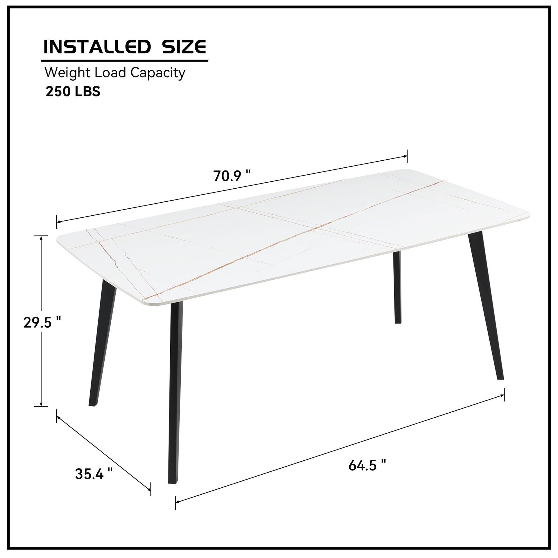J3710 Porcelain Dining Table White 70