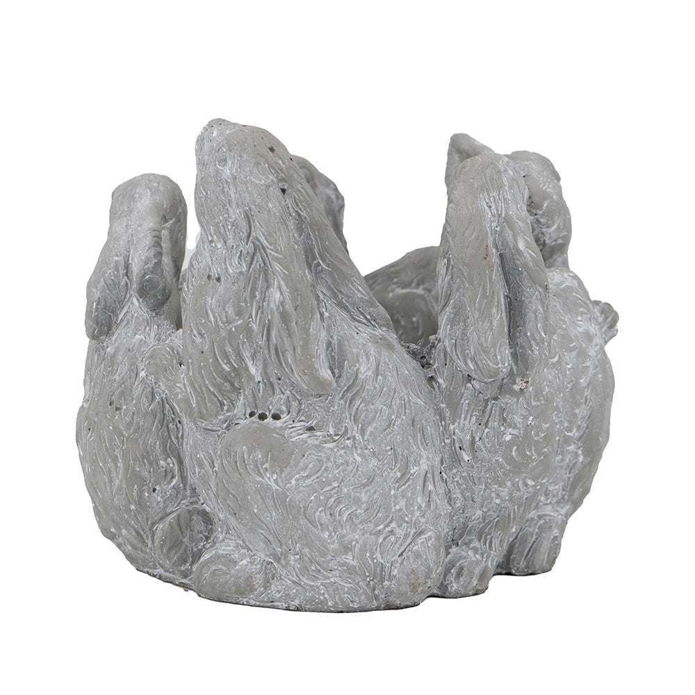 10x8x6.5' 5 Bunny Cement Planter