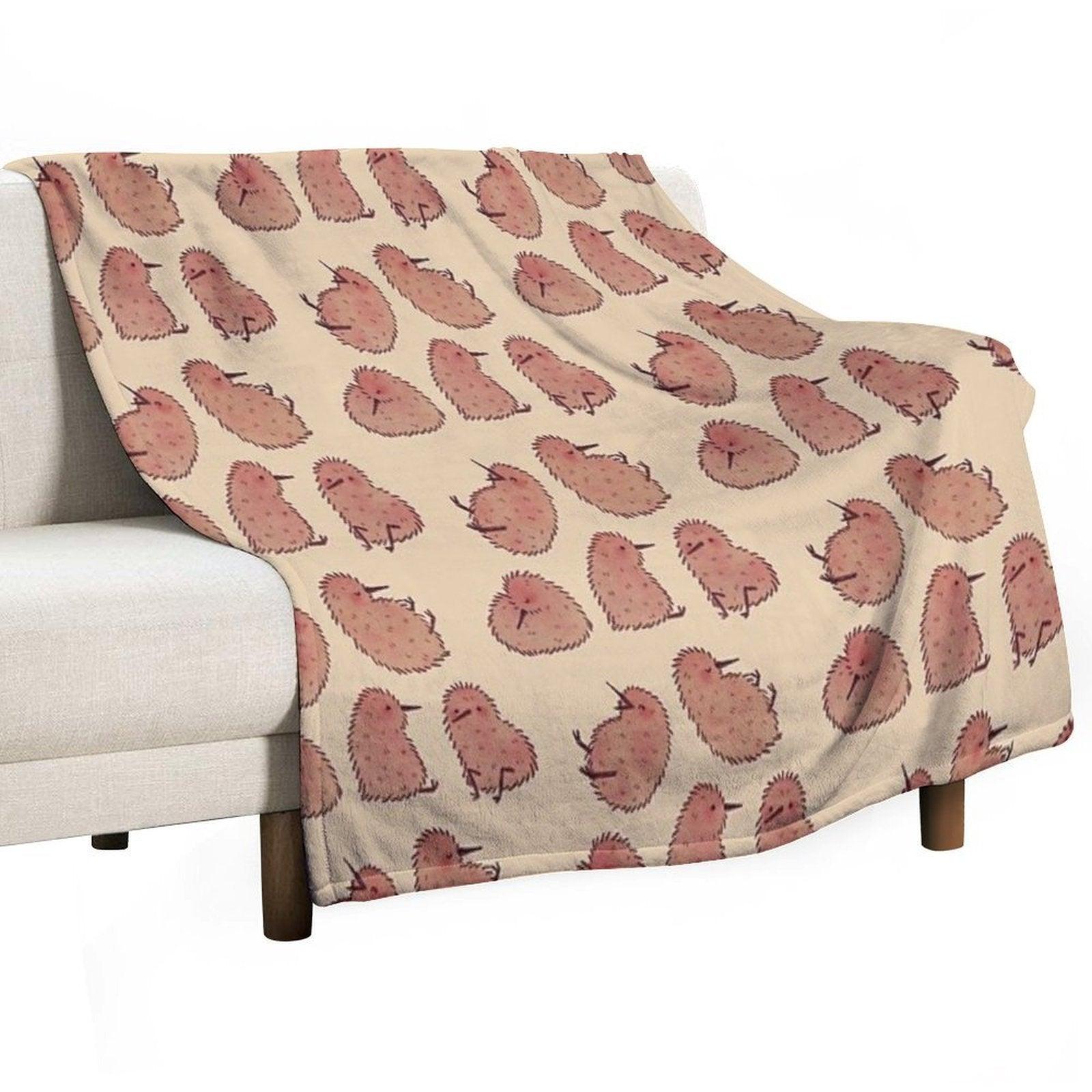 Cute Kiwi Birds Throw Blanket