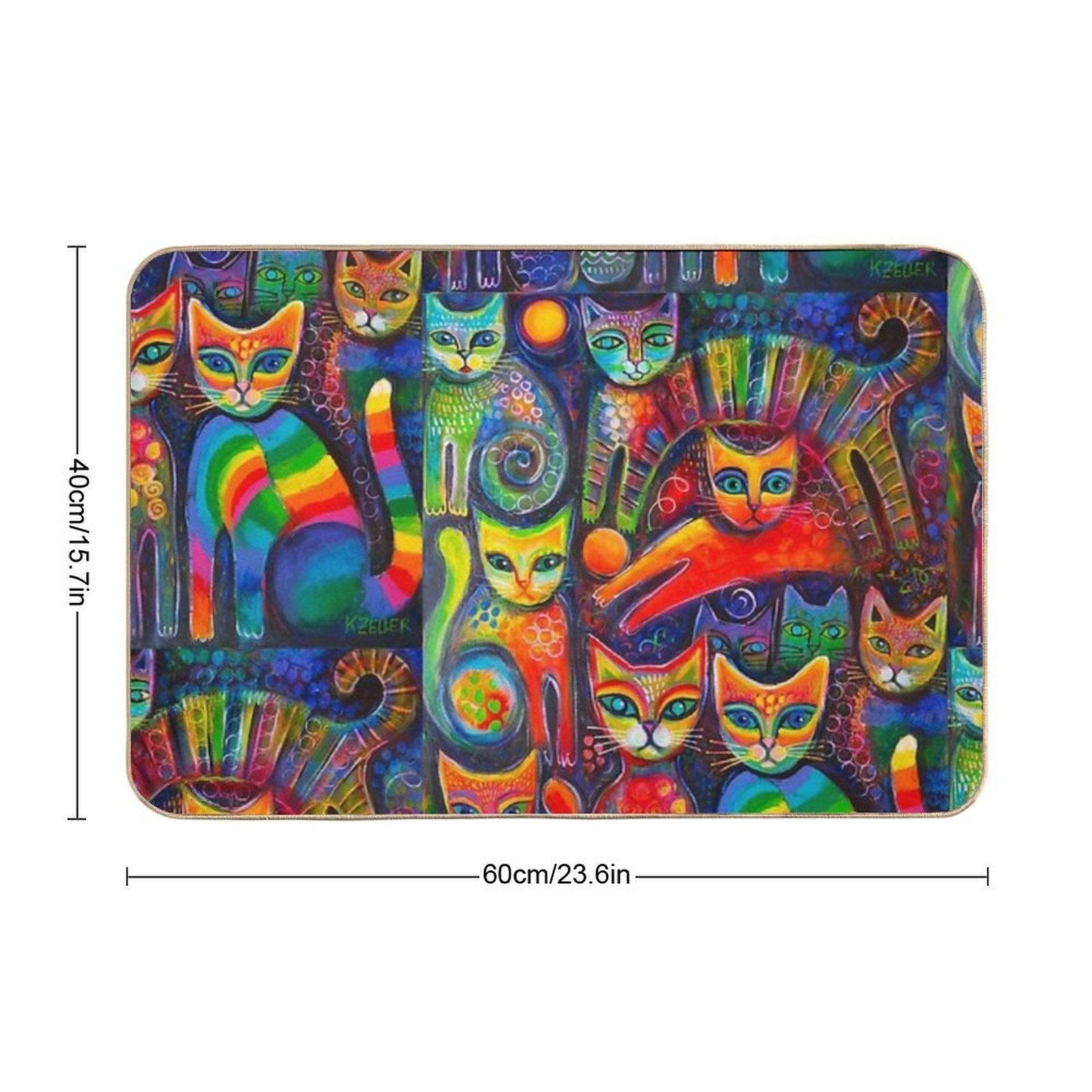 Rainbow Cats Acrylics Bath Mat