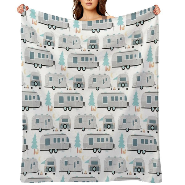 Cute Airstream Pattern Durable Throw Blanket