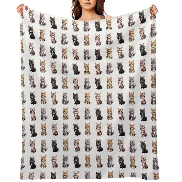 Cute Maine Coon Cats Throw Blanket