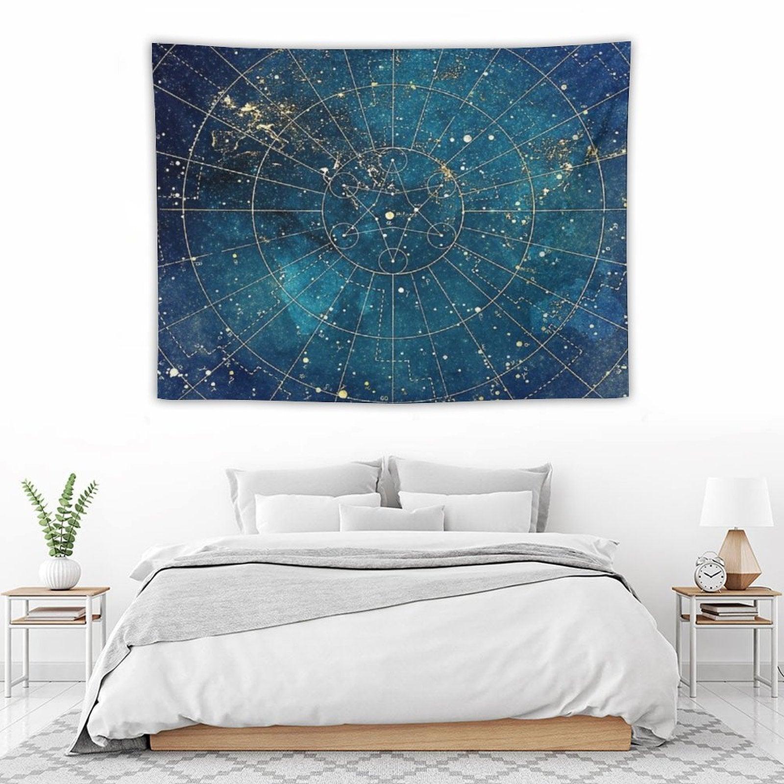 Star Map  City Lights Tapestry