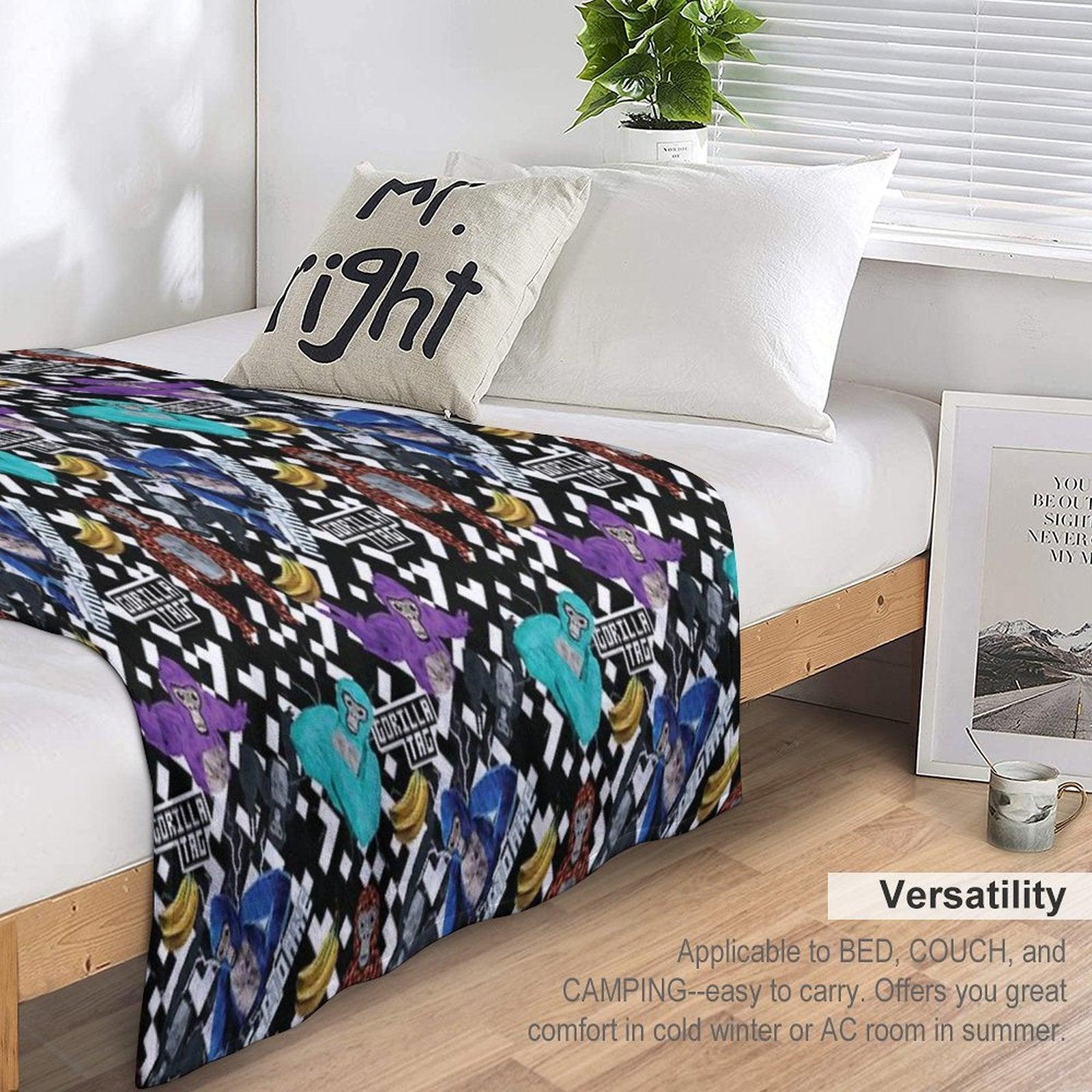 Gorilla Tag VR Gamer Merch Pixel Monke Throw Blanket