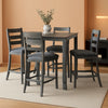5 Piece Engineered Wood Counter Height Dining Set Gray