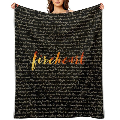 Fireheart Quoted Design Gift-ready Throw Blanket