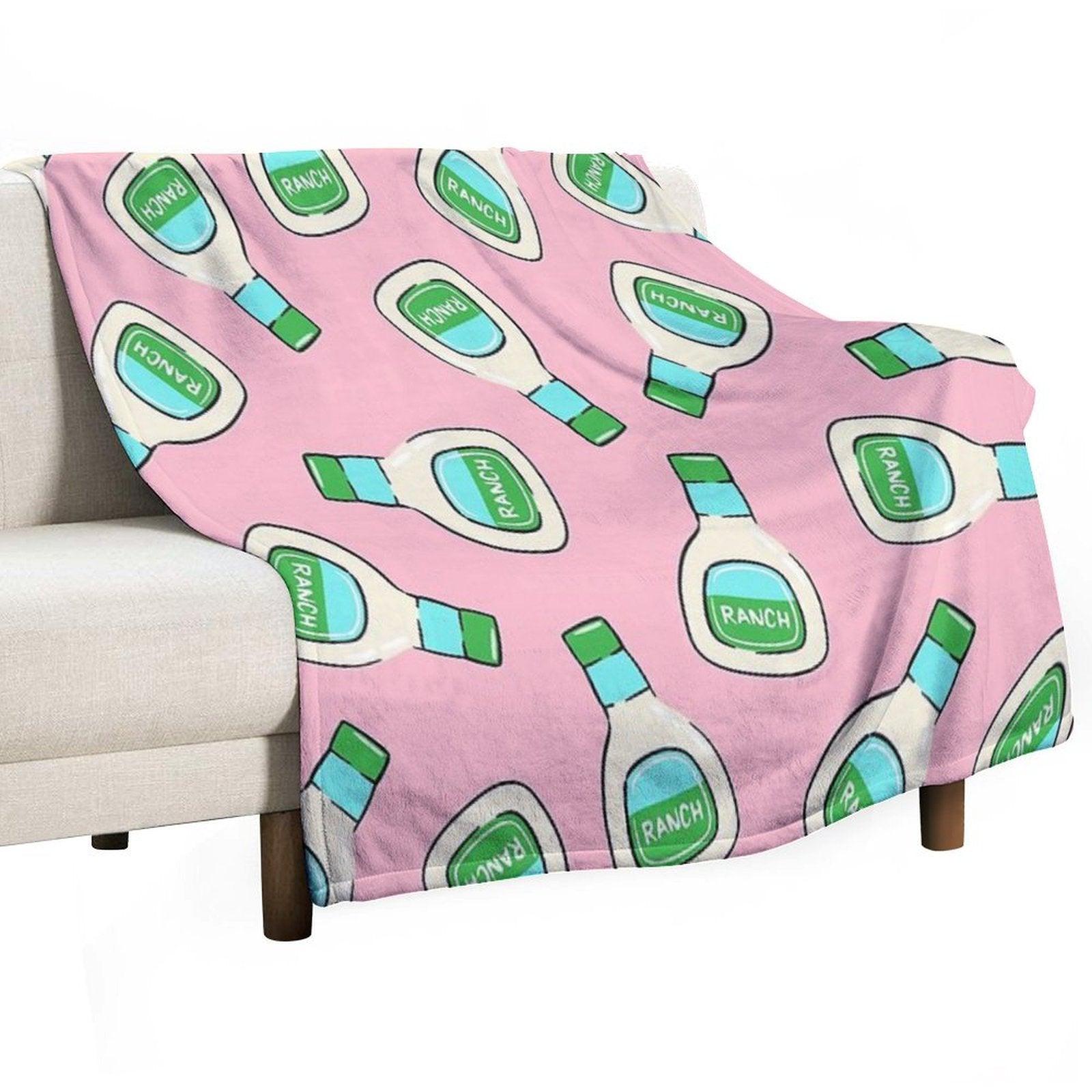 Ranch - Salad Dressing Bottle (pink) Throw Blanket