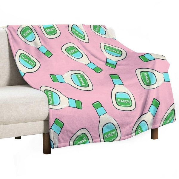 Ranch - Salad Dressing Bottle (pink) Throw Blanket
