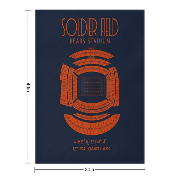 Chicago Bears Soldier Field Poster Print Compact Throw Blanket