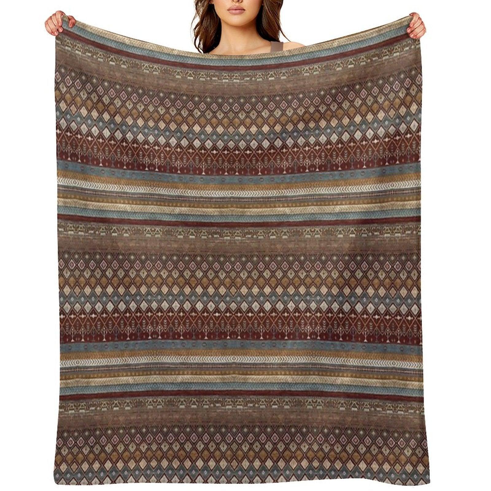 Geometrical Carpet Design Patterns Throw Blanket