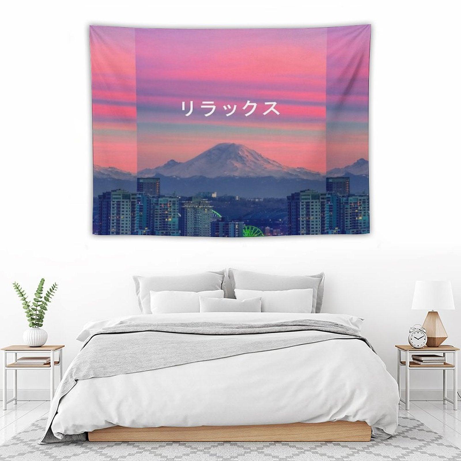 Relax (Vaporwave Japanese) Aesthetic Tapestry