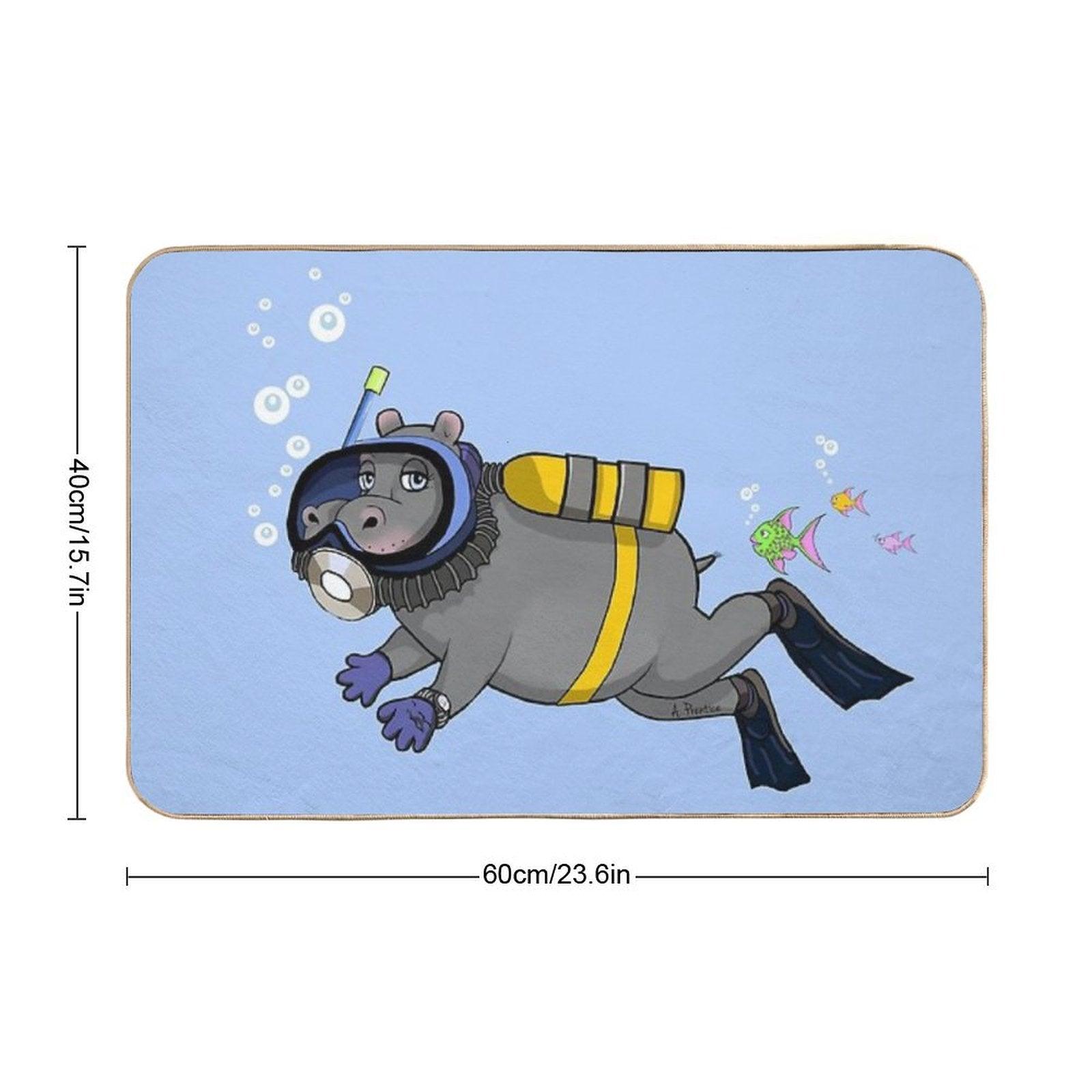 Diver Hippo Bath Mat