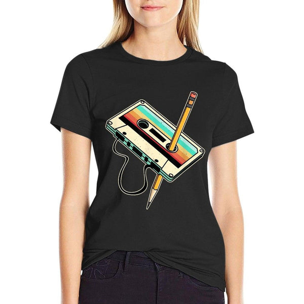 80s 90s Retro Party Costume Nostalgia Cassette T-Shirt