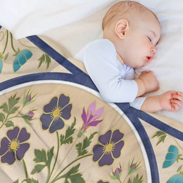 Art Nouveau Morning Glory Garden Plush Throw Blanket