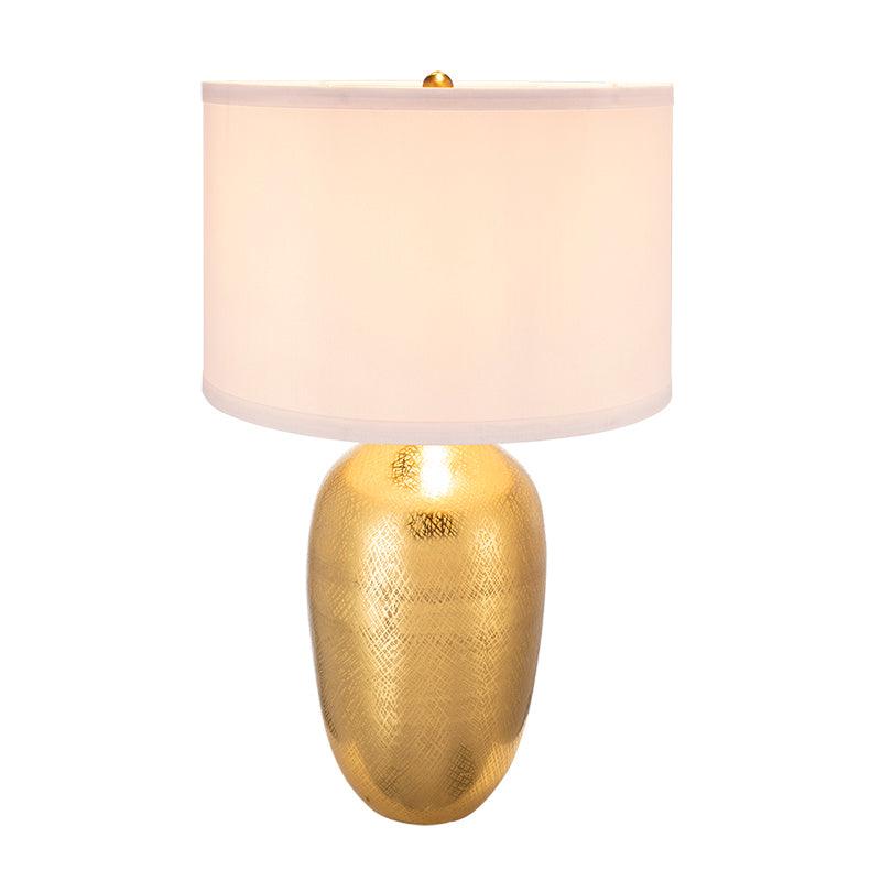 Modern Traditional Fabric Drum Shade Table Lamp
