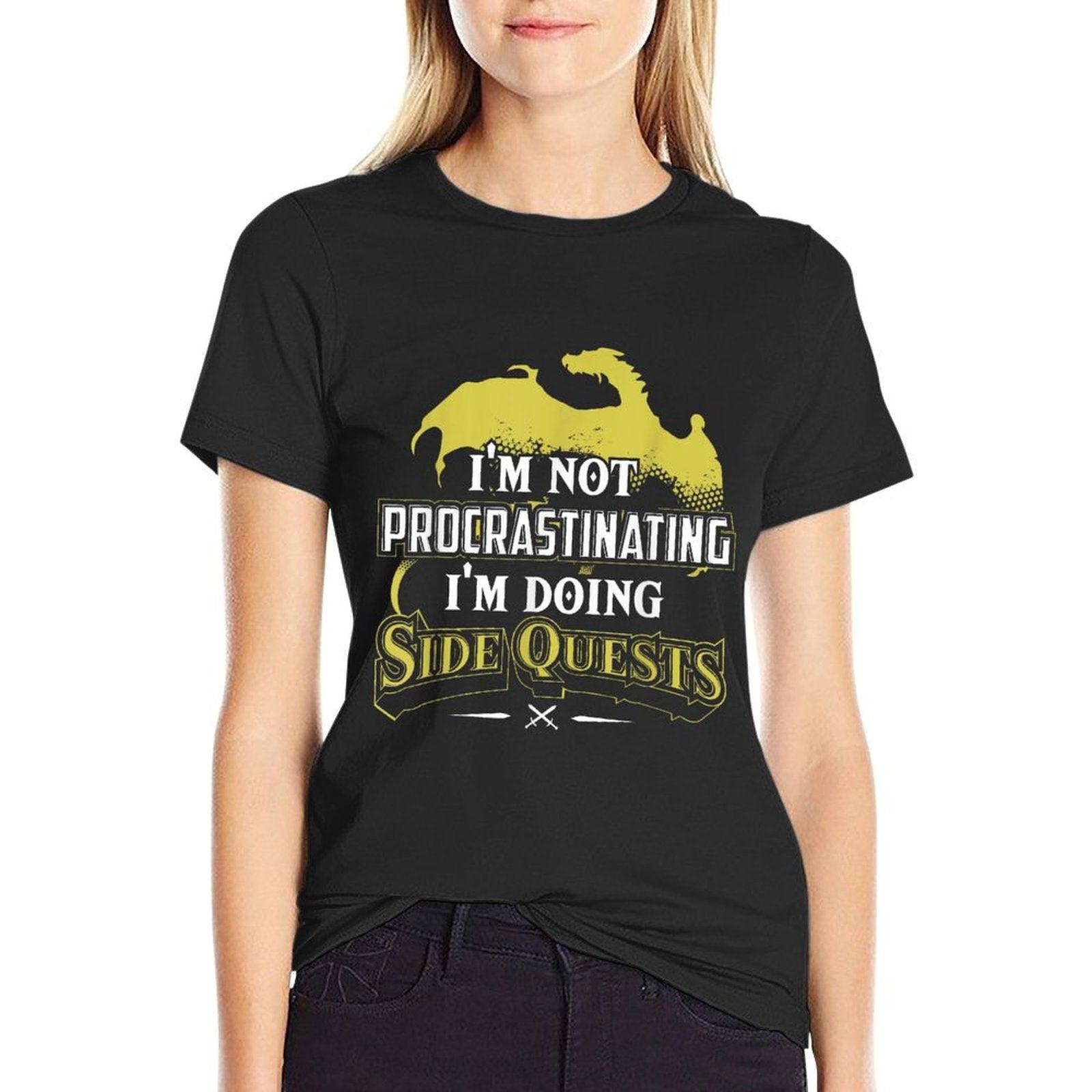RPG Gamer I'm Doing Side Quests - Casual Crew Neck,, Adult Polyester (Black) T-Shirt