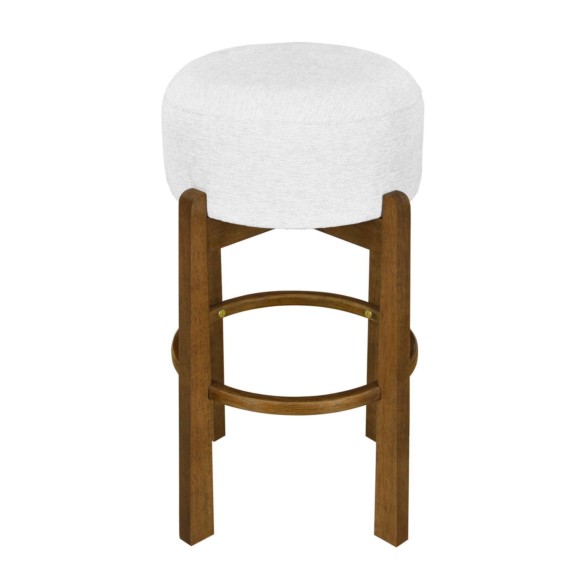 Set of 2 Dark Walnut & Ivory Rubberwood Bar Stool