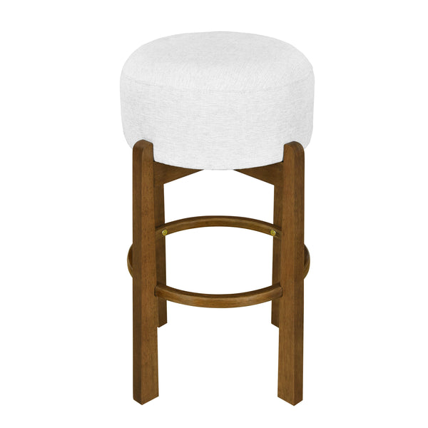 Set of 2 Dark Walnut & Ivory Rubberwood Bar Stool