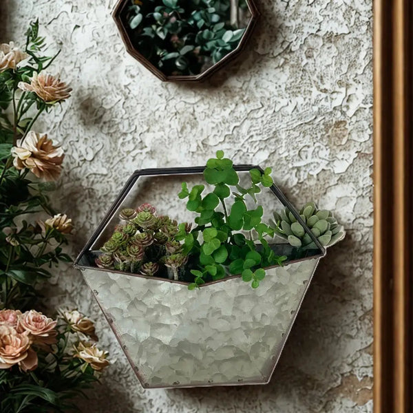 Galvanized Zinc Desktop Planter VagabondVintage