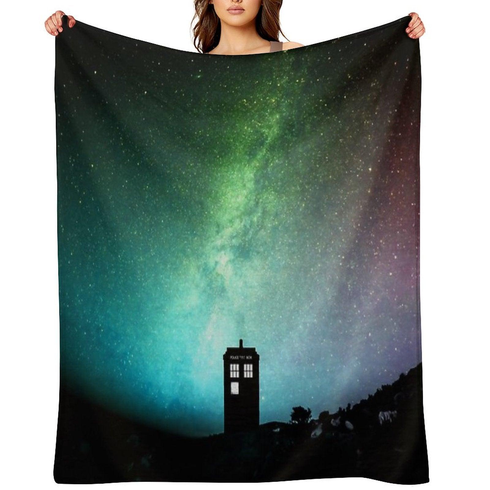 Starry Moon Art Blossom Throw Blanket
