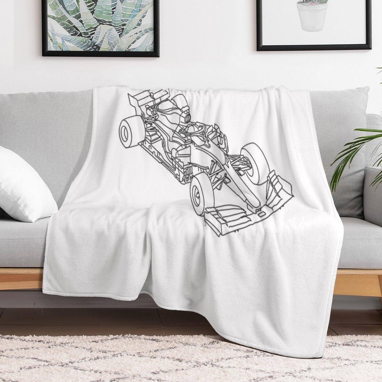 F1 Sketch Throw Blanket