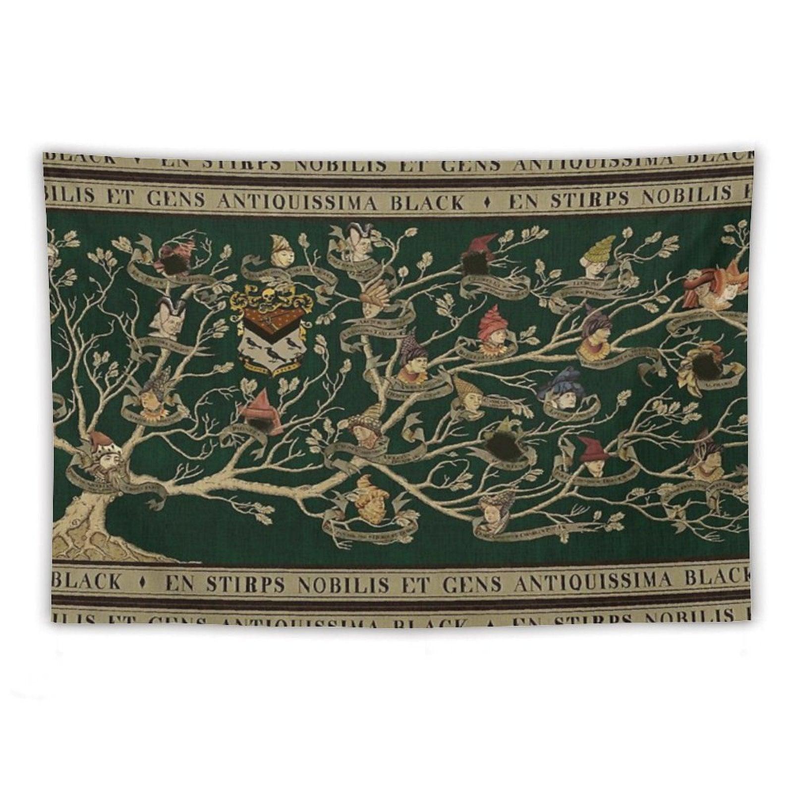 Noble House of Black Family Tree Tapestry