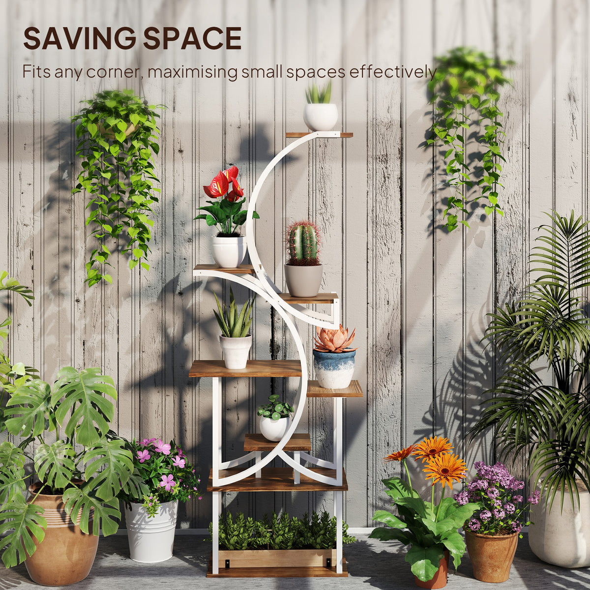 Outsunny 8 Tier Plant Stand Indoor, 62