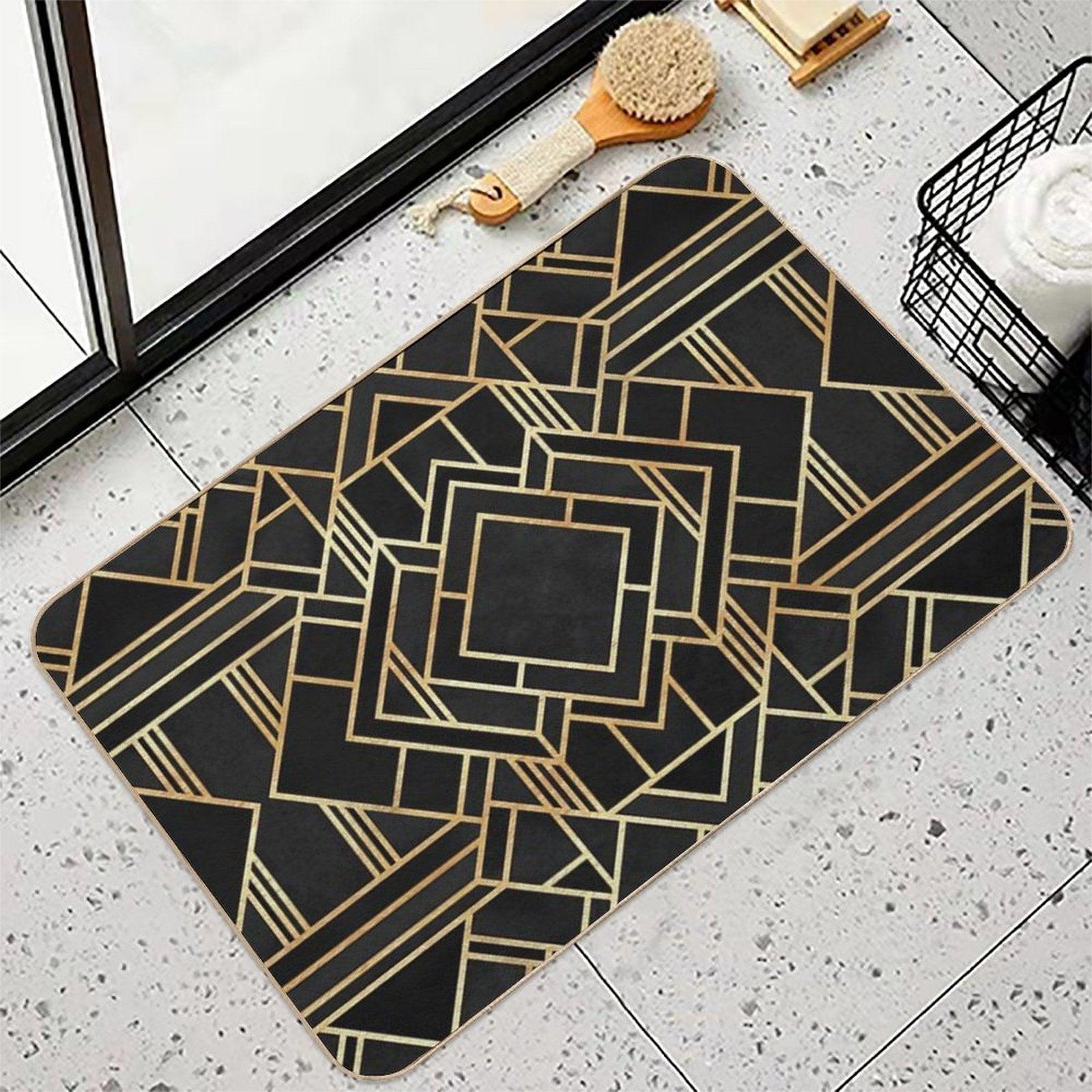 Art Deco Black Bath Mat