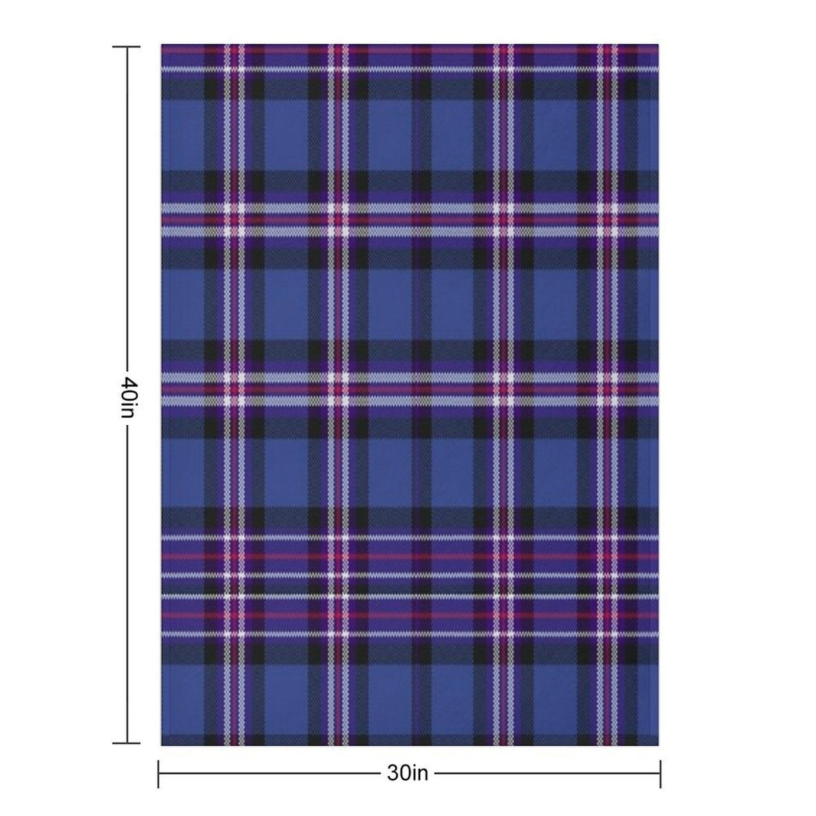 Tartan of Rangers Scotland Blue Background with Red White And Blue Lines And Black Throw Blanket