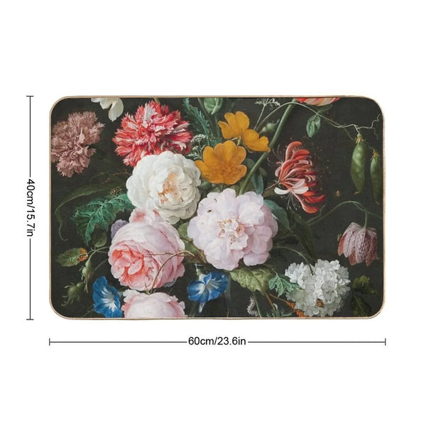 Dutch Golden Age Floral Painting Bath Mat