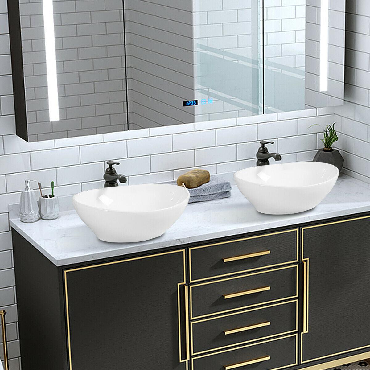 Oval Bathroom Basin Ceramic Vessel Sink