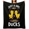 Just A Girl Who Loves Ducks Gift Throw Blanket