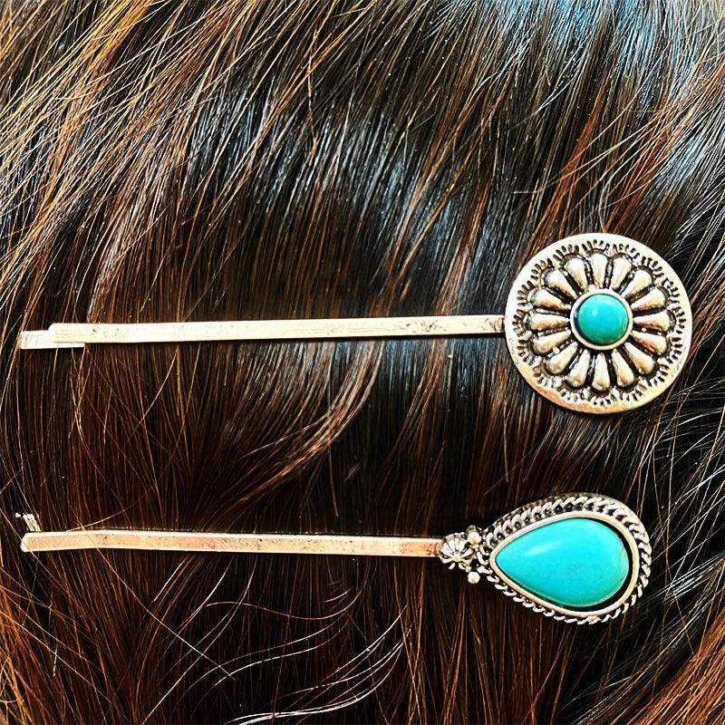 Turquoise Alloy Hairpin for Stylish Hair Accessories