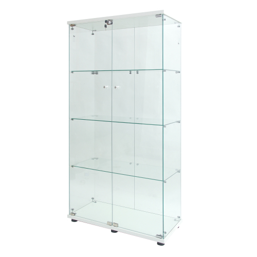 Tempered Glass Display Cabinet with Adjustable Features