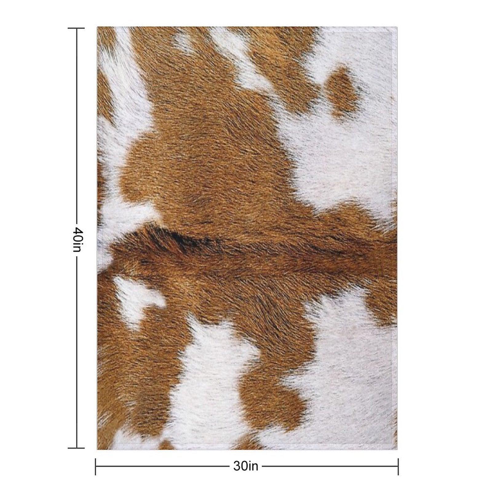 Cow Hide Brown & White Throw Blanket
